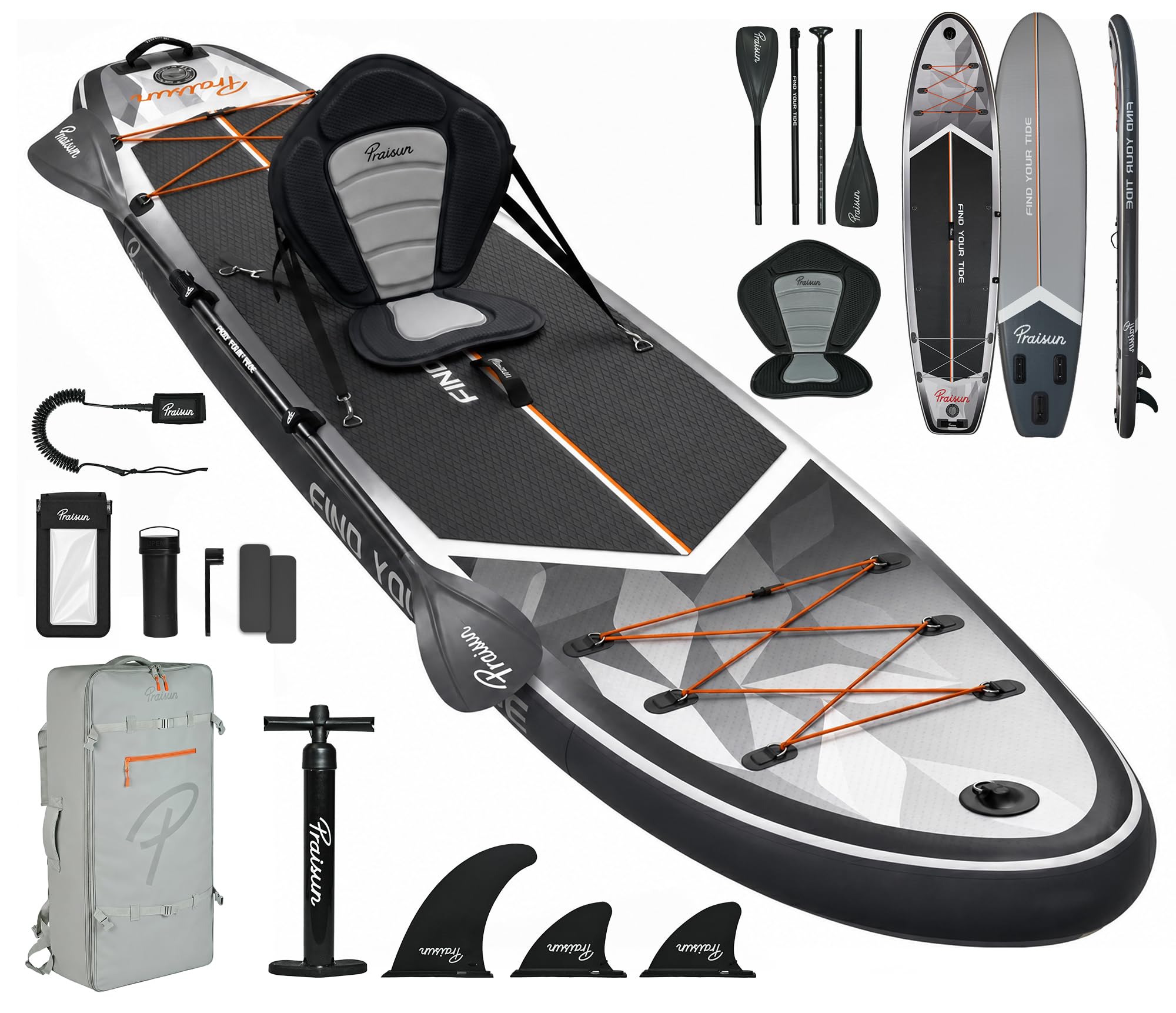 Amazon.com : PRAISUN 12' x 35” Inflatable Paddle Board, 450lbs